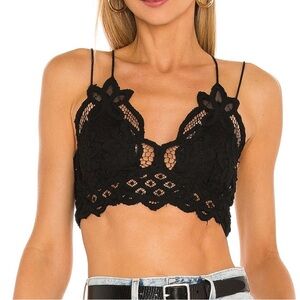 Free People Black Lace Bralette